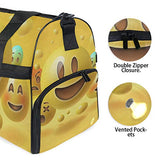 Travel Tote Luggage Weekender Duffle Bag, Cute Egg Smiley Face Illustration Large Canvas shoulder