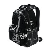 LORVIES Electric Guitar Rock And Roll Casual Backpack School Bag Travel Daypack