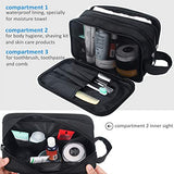 Mens Toiletry Bag, Waterproof Dopp Kit for Men Hanging Travel Shaving Wash Bags (Black)