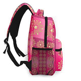Multi leisure backpack,Fuschia Pattern, travel sports School bag for adult youth College Students