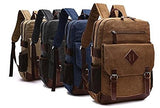 Zuolunduo Vintage Canvas College School Bag Laptop Bag Backpack M8675Sj,Darkblue