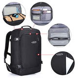 G4Free Carry On Travel Backpack 40L Flight Approved Fits 19" Water Resistant Backpack Black