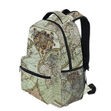 Backpack Travel Vintage World Map School Bookbags Shoulder Laptop Daypack College Bag for Womens