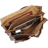 Sharo Leather Bags Vintage Two Toned Executive Messenger Briefcase (Two-Tone