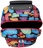 Rockland Double Handle Rolling Backpack, New Heart, 17-Inch