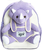 Naturally KIDS Medium Dinosaur Backpack - Dinosaur Toys for Kids 5-7 - Kids Backpack for Girls w Stuffed Animal - Gifts for 6 Year Old Boy - w Pockets & Reflective Logo - Backpack w Purple Triceratops