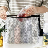 Fashion Women Travel Cosmetic Bags PVC Clear Leaf Makeup Organizer Lady Large Necessary Toiletry