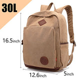 Canvas Backpack,AUGUR Casual Vintage Laptop Backpack, Lightweight School Daypack (Khaki)