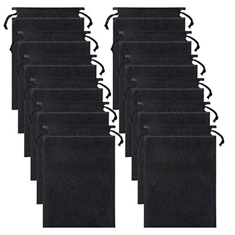 12 Pieces Drawstring Bags Travel Shoe Bags Storage Bags Non-woven Bags with Rope for Outdoor Traveling (Black)
