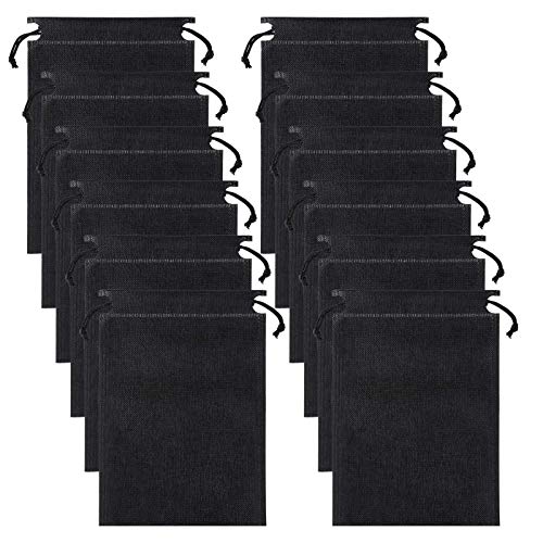 12 Pieces Drawstring Bags Travel Shoe Bags Storage Bags Non-woven Bags with Rope for Outdoor Traveling (Black)
