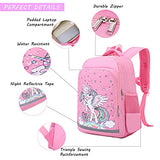 Girls Backpacks, Unicorn Backpack and Lunch Box for Girls, Kids Unicorn School Bookbag Set with Lunch Box and Pencil Case
