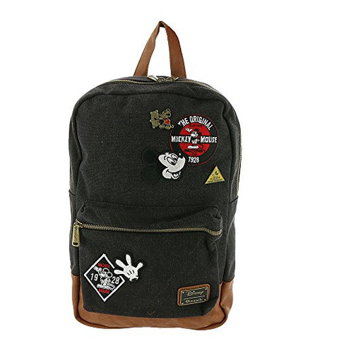 Loungefly Mickey Mouse Patches Denim Backpack (One Size, Black)
