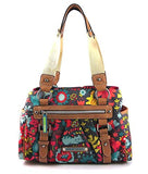 Lily Bloom Landon Triple Section Satchel, Playful Garden