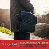 DURAGADGET Luxury PU Leather 15.6" Laptop Zip-up Carry Bag in Black - Compatible with The MEDION