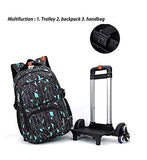 Yexin Multi-Compartment Waterproof Wheeled Rolling Backpack For Girls Boys School Students Books