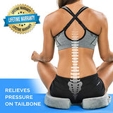 ComfiLife Premium Comfort Seat Cushion - Non-Slip Orthopedic 100% Memory Foam Coccyx Cushion for Tailbone Pain - Cushion for Office Chair Car Seat - Back Pain & Sciatica Relief