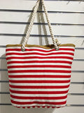 We We Beach Bag Waterproof Canvas Tote Straw Bag - Large (Style 04)