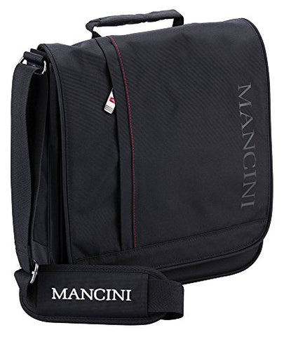 Mancini Leather Goods RFID Messenger Bag for 10.1" Laptop/Tablet (Black)