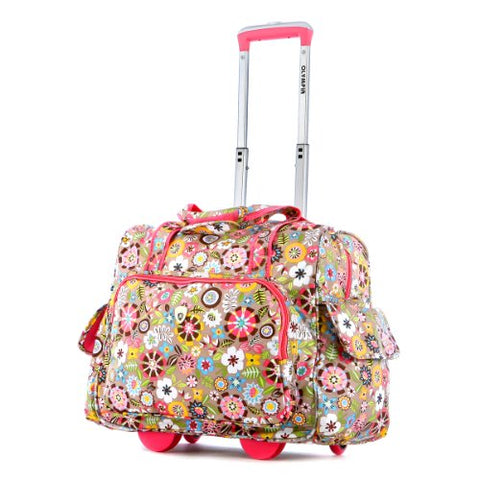 Olympia Deluxe Fashion Rolling Overnighter, Tulip, One Size