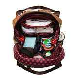 Nicole Lee Diaper Bag Backpack, Multiple Compartments Brown Changing Mat, Bottle Holder Travel Backpack