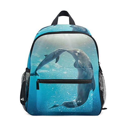GIOVANIOR Kiss Dolphin Tale Travel School Backpack for Boys Girls Kids