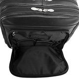 McKlein, I Series, Wicker Park, Full Grain Cashmere Napa Leather, 17" Leather Patented Detachable -Wheeled Three-Way Laptop Backpack Briefcase, Black (47195)