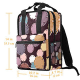 LORVIES Japanese Circle Pattern School Bag for Student Bookbag Teens Travel Backpack Casual Daypack Travel Hiking Camping