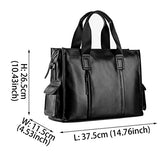 Saierlong New Mens Black Genuine Leather Briefcase Shoulder Laptop Business Bag