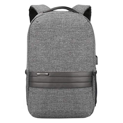 TRE Business Laptop Backpack Water Resistant Anti-Theft College Backpack with USB Charging Port Computer Backpacks for Women Men, Casual Hiking Travel Daypack (Color : Gray)