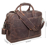 S-Zone Genuine Leather Professional Look Briefcase Bag For 17 Inch Laptop