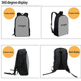 Bigcardesigns Black Fashion Basketball Backpack 17" School Bag for Boys Girls Rucksack