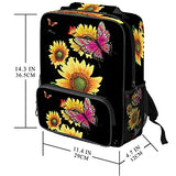 LORVIES Butterflies Over Flowers School Bag for Student Bookbag Women Travel Backpack Casual Daypack Travel Hiking Camping