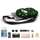 NiYoung Men Women Sling Bag Crossbody Backpack, Green Alien Moon Spaceships Planet Black Casual Daypack with Adjustable Strap for Outdoor Cycling Hiking Travel