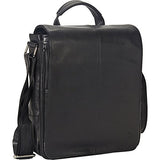 Mancini Leather Goods Colombian Messenger Style Tablet Bag (Black)