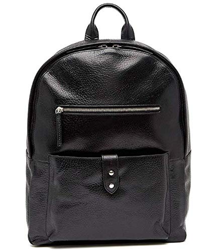 Cole Haan Saunders Black Leather Zip Top Backpack