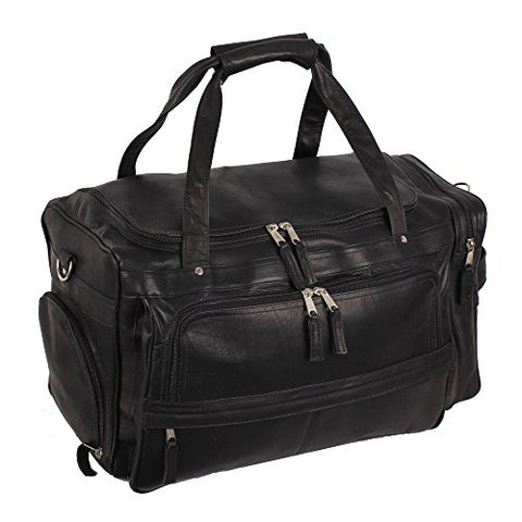 Latico Leathers Berkeley Bag, Black, Easy Entry Travel Bag For All Occasions, Adjustable Duffel