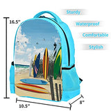 LORVIES Beach Surfboard Sea Mew Backpack Kids School Book Bags for Elementary Primary Schooler for Boys