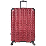 Kenneth Cole Reaction Wave Rush 28" Lightweight Hardside PET 8-Wheel Spinner Expandable Checked Suitcase, Warm Red