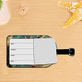 Nicokee Bass Fish Jumping Hook In River Luggage ID Tags Cards Travel ID Label Leather Baggage Airplane Labels