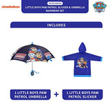 Nickelodeon Boys' Little Paw Patrol Character Slicker and Umbrella Rainwear Set, Dark Blue, Age 2-3