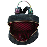 Denim Backpack With Fashion Design Multiple Compartments And Adjustable Straps