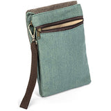 Canvas Passport Holder | Multi-Pocket with Neck Strap & Wrist Band | Travel Pouch | Cell Phone &