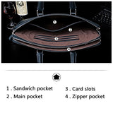 Bostanten Leather Briefcase Shoulder Cross-Body Laptop Business Bag For Men & Women Blue Cross