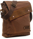Small Vintage Canvas Messenger Bag Ipad Shoulder Bag Travel Portfolio Bag Crossbody Purse