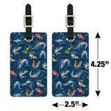 Salt Water Game Fish Fishing Compass Luggage ID Tags Carry-On Cards - Set of 2