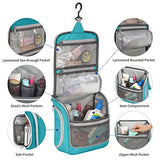 Gonex Hanging Toiletry Bag, Travel Organizer Bag for Makeup and Toiletries, Men and Women Blue
