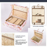 COTRUNKAGE Small 20" Vintage Luggage Set 2 Pieces Carry On Suitcase for Womens (20" & 13", Pink Floral)
