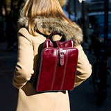 Venezia Leather Knapsack Backpack Satchel in Red