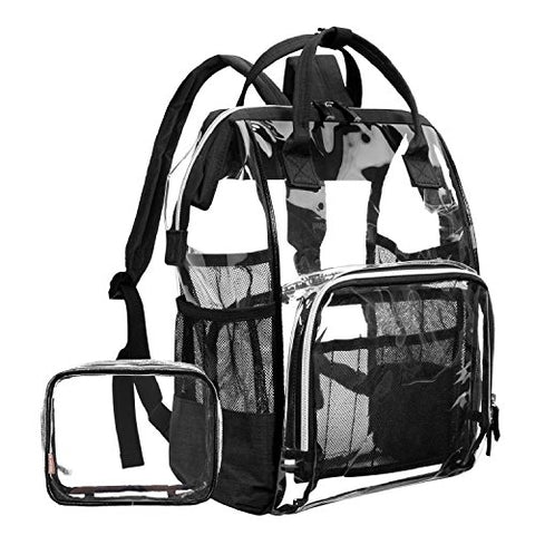 LOKASS Large Clear Backpack Transparent Multi-Pockets Backpacks/Outdoor Backpack Fit 15.6 Inch