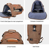 WITZMAN Men Vintage Canvas Rucksack Travel Duffel Backpack Retro Hiking Bag 2063 (22inch Brown)